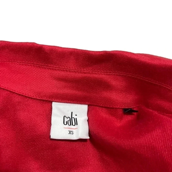 Cabi Valetine Jacket Cranberry Red Crush Linen Coat 5472 XS - Picture 6 of 9